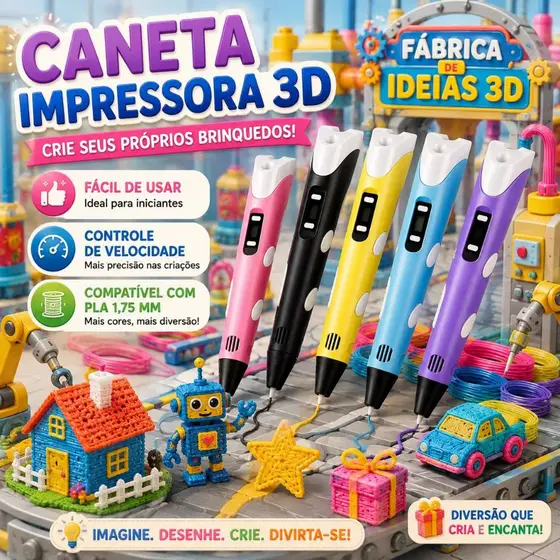 Caneta 3D Impressora 3D Brinquedo Educativo Infantil PLA LCD DIY Desenho 3D Presente Para Meninos Meninas