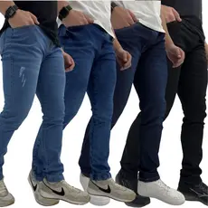 Kit com 4 Calças Jeans Masculina Slim Fit Premium Lycra full