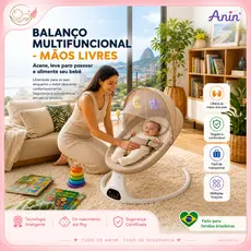 Berço Bebê Cinza com Mosquiteiro, Balanço Elétrico Multifuncional, Cadeira de Balanço para Bebê, Berço Portátil Moisés