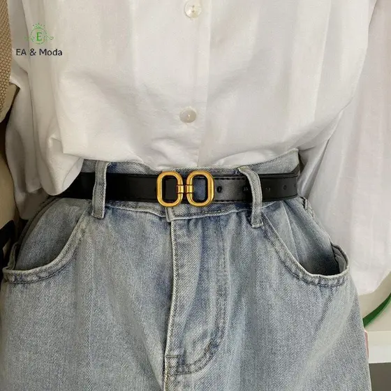 EA & Moda Jeans De Alta Qualidade Feminino Cinto De Couro Do Plutônio Macio Versão Coreana Casual Versátil .