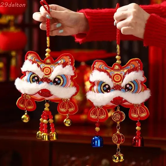 DALTON Decoração De Ano Novo , Com Sinos Carrilhão De Vento De Bênção Tradicional , Ornamento De Personagem Fu Acordando