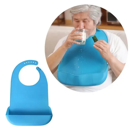* Babador Silicone Adulto Para Idosos Comendo À Prova D Arrotar