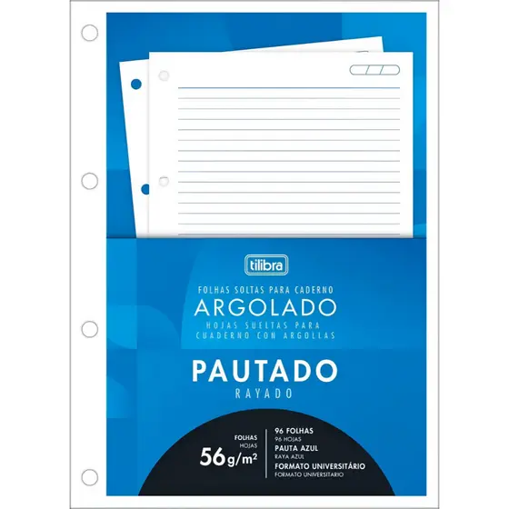 Bloco para fichário universitário Tiliflex Académie 56g 4 furos tilibra