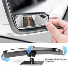 TKEY 2 Pçs 360 Graus Ajustável Carro Grande Angular Espelho De Ponto Cego Quadro Quadrado Convexo Claro Retrovisor Auxil