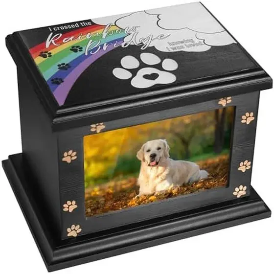 Urnas Memoriais Para Animais De Estimação Cães Ou Gatos , Grandes De Madeira Funerários Com Moldura Fotos , De Cremação
