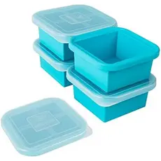 Bandeja De Congelamento De Silicone Com Tampa-Recipientes De Freezer De 2 Xícaras E 4 Pacotes , Faça 1 Perfeito , Armaze