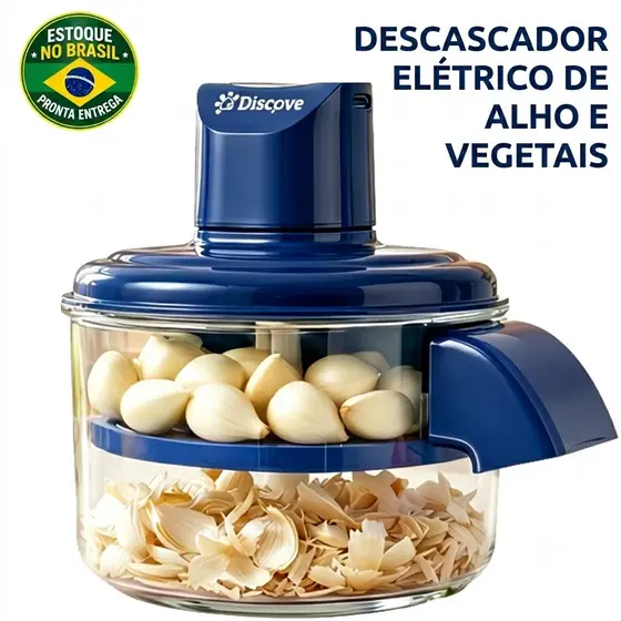 Descascador elétrico automático de alho e frutas - ideal para uvas, tomates, alho e legumes