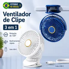Supreo Mini Ventilador de Mesa Portátil 5 Velocidades Recarregável USB Com Luminária LED Silencioso Escritório Viagem