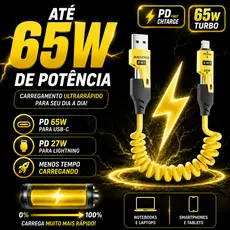 Cabo 4 em 1 retrátil carregamento rápido turbo 65W tipo C Lightning USB para carro celular iPhone Android 1.5M