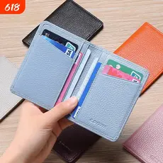 Novo titular do cartão de couro macio Ultra-fino Multi-slot para cartão High-End documento slot titular do cartão Anti-d