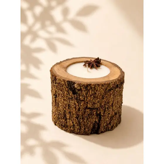 Vela Aromática Artesanal 45g Cera de Coco Vegetal | Madeira Natural | Lavanda | Origem