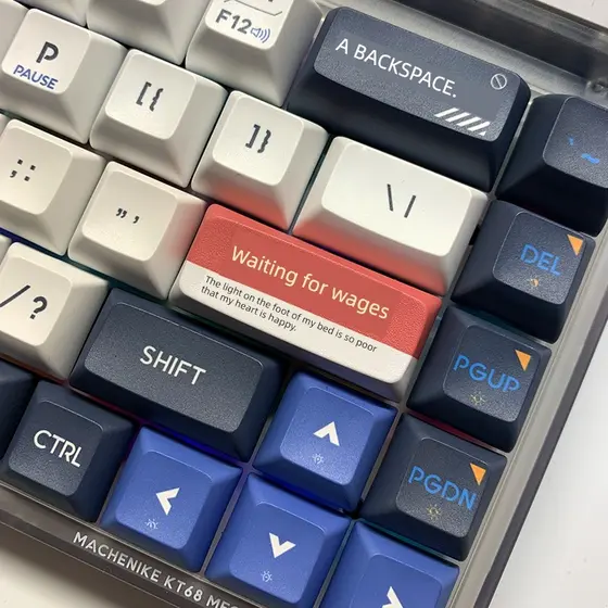 P PBT Sublimação de cinco lados Teclado personalizado Keycap Chave traseira única Keycap exclusivo esperando por salos