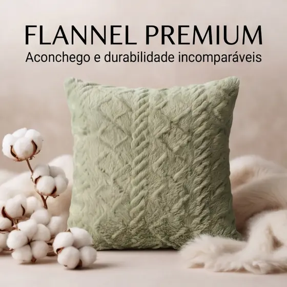 Capa Para Almofada Flannel Premium Felpuda Macia Luxo 0,43x0,43