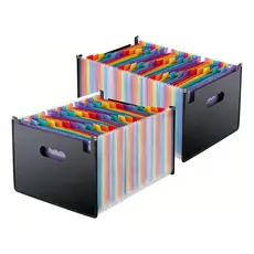 2 Pzs Organizadora A4 Expansível Documentos Com 13 Divisórias 33*24cm