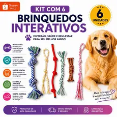 Brinquedo Corda 6 UN Nó Crochê Brinquedo Mordedor RESISTENTE  PET CACHORRO DENTAL BONE PELUCIA INTERATIVO