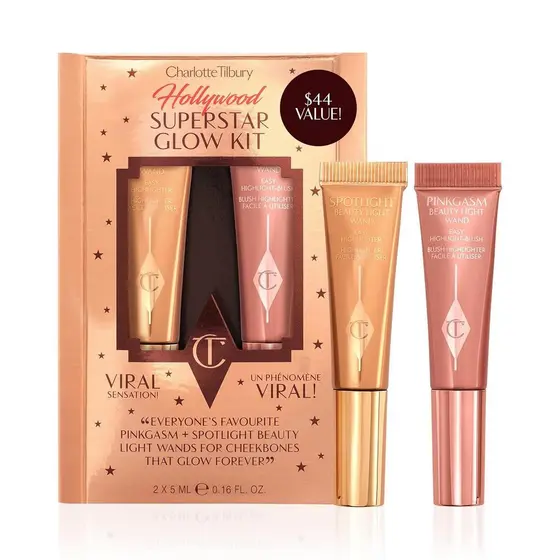 Charlotte Tilbury Beauty Light Wand Iluminador Líquido para Maquiagem - Iluminador e Blush para Bochechas com Efeito Sof