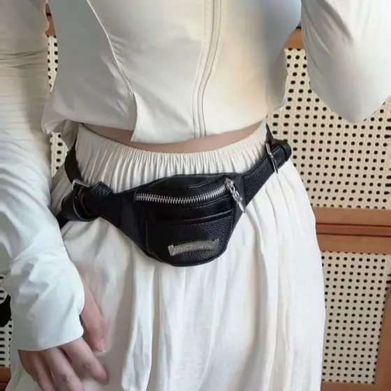 TooToo Bolsa de Pulso Preta Moda Hot Girl 2026 Novo Estilo Bolsa de Cintura Mudança de Fones de Ouvido