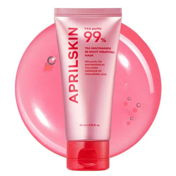 APRILTXANiacinamide99MáscaraNoturnaEnvolvente | 99% de TXA de Alta Pureza + Niacinamida para Tom de Pele Irregular | Boo