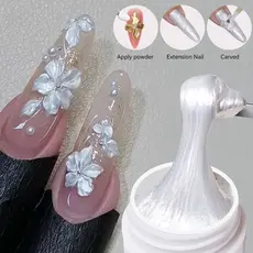 ILYCUTE Gel Antiaderente Para Unhas 5D Escultura Em Extensão De Construção Soak Off LED UV Pérola Branco 8ml