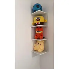 Prateleira De Canto Reto Livros Nicho Decoração Estante Multiuso Mdf Branca