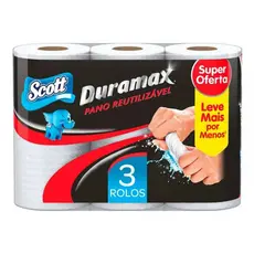 Pano Reutilizável Duramax Scott 3 Rolos 174 panos cor branca