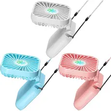 Conjunto de 3 mini ventiladores portáteis Hortsun, ventiladores pessoais recarregáveis para usar no pescoço, pequenos ve