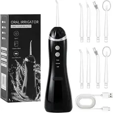 Irrigador Oral Sem Fio para Limpeza de Dentes, Gengivas, Aparelhos Ortodônticos, Cuidados Dentais, 200ML, Portátil, 3 Mo