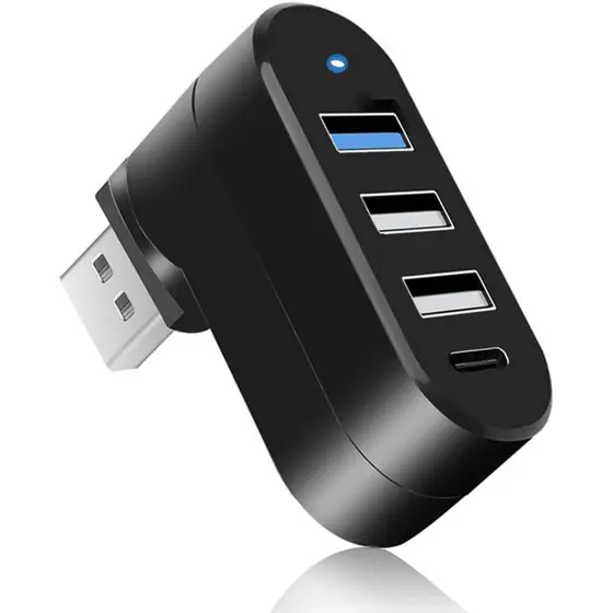 Hub USB 3.0, Extensor USB de 4 Portas [90 ° /180 °   [Com rotação de 360 graus] para Laptop/Macbook, Hub Divisor USB com