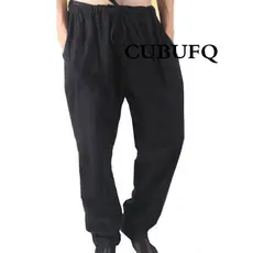 Calças masculinas de algodão puro tang terno calças confortáveis calças casuais velho pano grosso tang terno calças masc