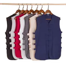 Colete de linho de algodão masculino de verão Tang terno velho camiseta colete estilo chinês desempenho traje Undershirt