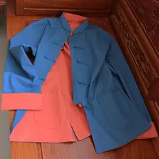 Four Seasons Wear Dupla Face Desgaste Tang Terno Homens Mulheres Mesmo Estilo Casal Jaqueta Estilo Chinês Fivela Artesan