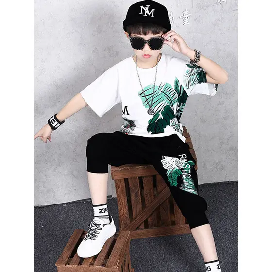 Meninos terno de verão 2026 novo estilo bebê menino puro algodão calças cortadas de manga curta camiseta roupas casuais