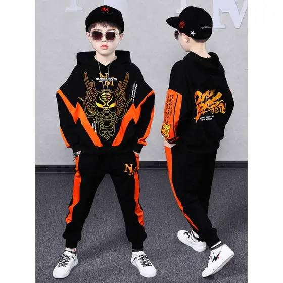 Meninos primavera terno 2026 novo estilo grandes crianças esportes moletom outono bonito crianças roupas de manga compri