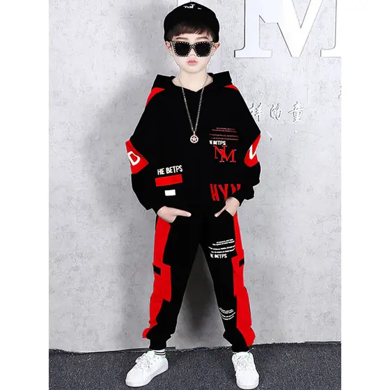Meninos influenciador frito rua terno moda moletom infantil novo estilo bonito moda roupas infantis outono menino roupas