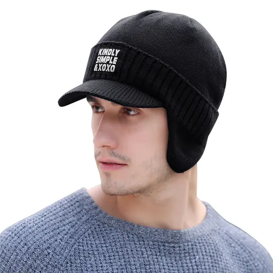 Chapéu masculino inverno versão coreana na moda boné de pico outono inverno chapéu de lã engrossado quente chapéu de mal