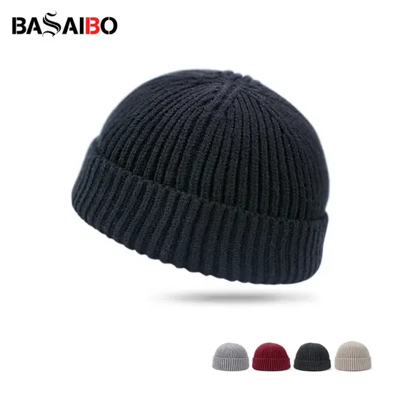 Chapéu de Rogue de cúpula curta masculino versão coreana chapéu frio de malha chapéu de pele de melão Yuppie feminino Hi