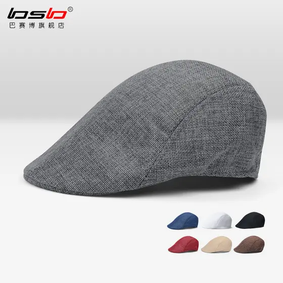 Chapéu masculino verão respirável boina Casual britânico boné versão coreana moda na moda primavera frente boné na moda
