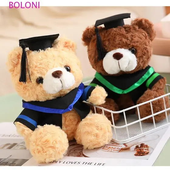 BOLONI Brinquedo De Pelúcia De Urso De Solteiro , Boneca Formatura De Boné De Médico Macio De 23/28cm Animal Fofo