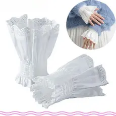 MAYSHOWLN Punhos De Manga Falsa , Punho Falso De Algodão Branco , Acessório De Roupas Removível Feminino