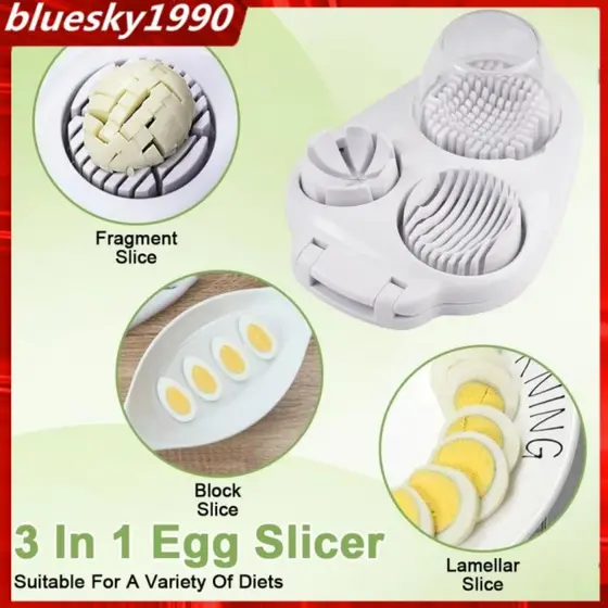 Cortador De Ovo Branco , Aço Inoxidável Multifuncional , Ferramentas De Cozinha Para Salada De Frutas