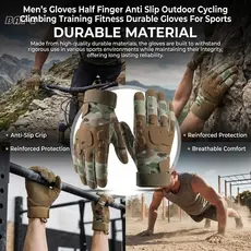 Luvas Masculinas Meio Dedo Antiderrapante Ciclismo Ao Ar Livre Treinamento De Escalada Fitness Duráveis Para Esportes