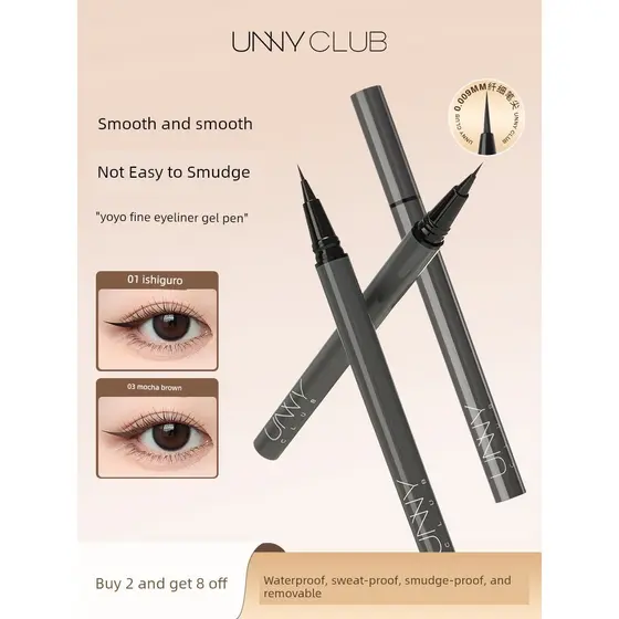 Lápis delineador de olhos Delineador de olhos Não borra suor Caneta delineadora líquida UNNY, sem manchas, à prova d'águ