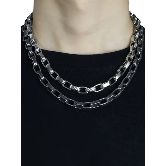 Corrente Cubana Feminina Colar Corrente Fina Colar Semijoia Retro estilo Industrial colar masculino feminino na moda tit