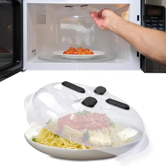 HOVER COVER Tampa Magnética Anti-Respingos, Tampa Transparente para Alimentos de 12 Polegadas, Livre de BPA, Protetor de