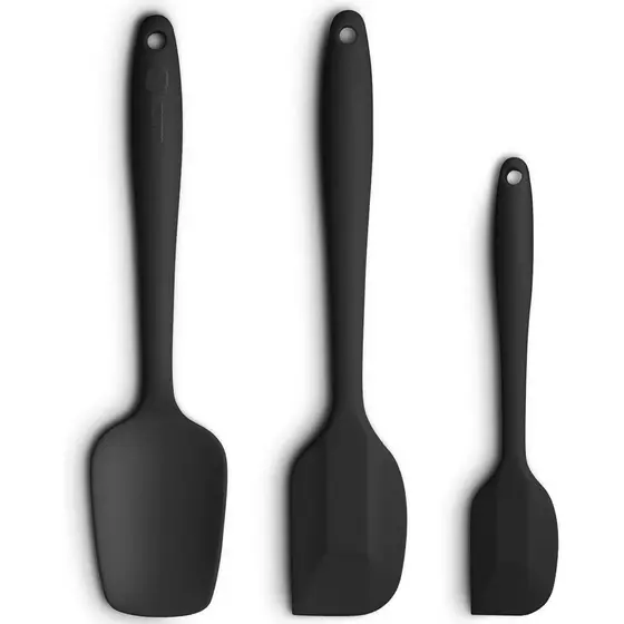 Conjunto de 3 Espátulas de Silicone, Cabo Ergonômico, Espátulas Resistentes a Altas Temperaturas, Espátulas de Borracha