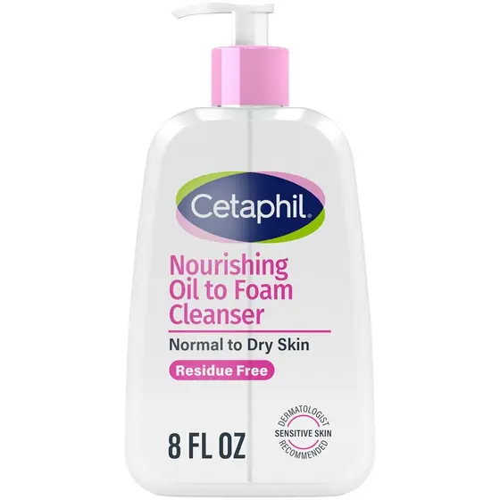 Cetaphil Óleo Nutritivo para Limpeza Facial em Espuma para Pele Normal a Seca, Hidratação por até 24 Horas, 8 fl oz LFGW