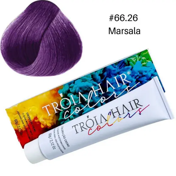 Coloração em Creme Permanente Marsala #66.26 - Troia Hair colors 60g
