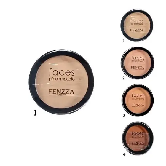Pó Compacto Faces Fenzza com Textura Aveludada para Acabamento Impecável