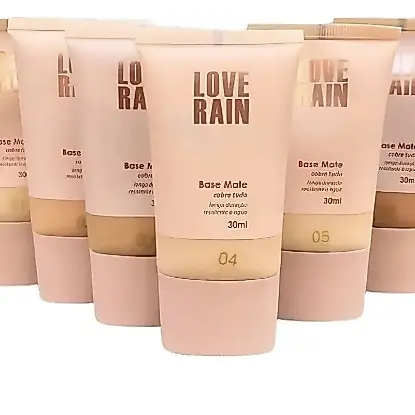 Base Líquida Matte Love Rain 30ml com Alta Cobertura para Imperfeições