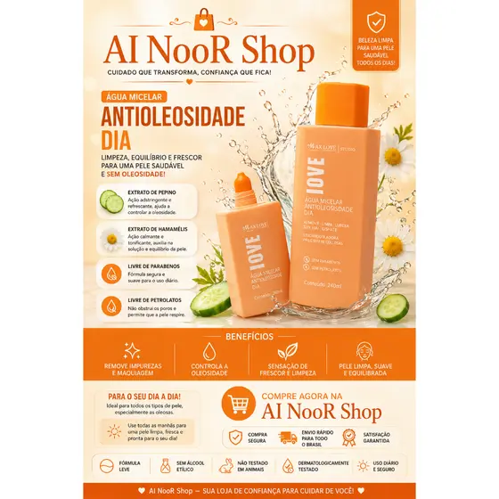 Água Micelar Demaquilante Antioleosidade Max Love 290ml